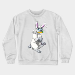 Bobtail BunnyCat: Blue Lynx Point (White) Crewneck Sweatshirt